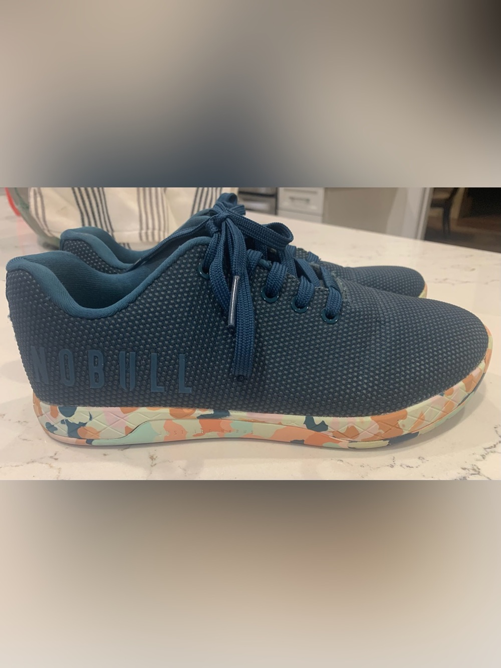 Nobull Navy Training Shoe with Multicolor Sole 8.5